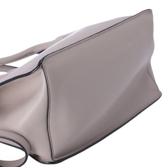 PRADA Etiquette Tote Shoulder Bag 1BA178 Gray Beige Leather - Picture 4 of 9